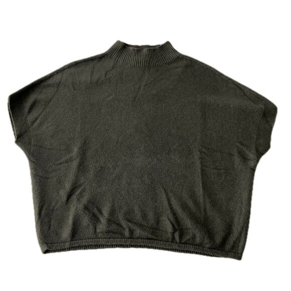 My Best Friend's Wardrobe Turtleneck Cap Sleeve Sweater Gray One Size - Picture 1 of 6